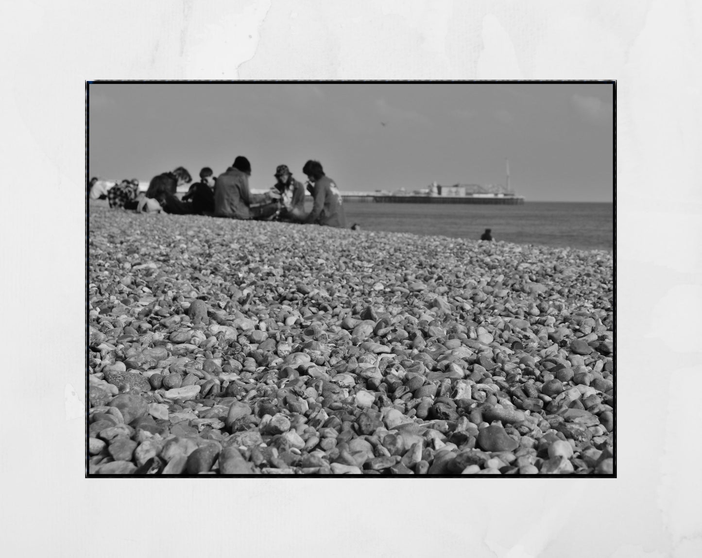 Brighton Beach Black And White Photography Print