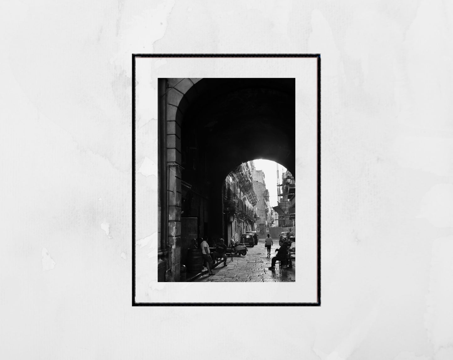 Palermo Sicily Print Street Black And White Photography Italy Wall Art