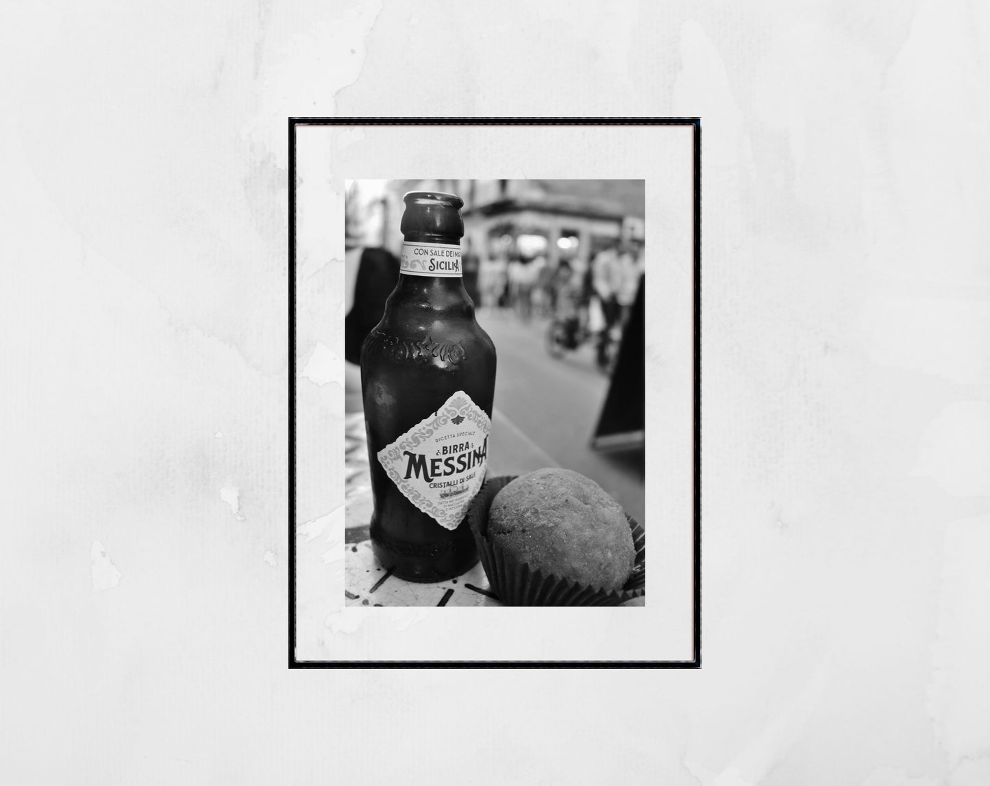 Birra Messina Arancini Sicilian Black And White Wall Art