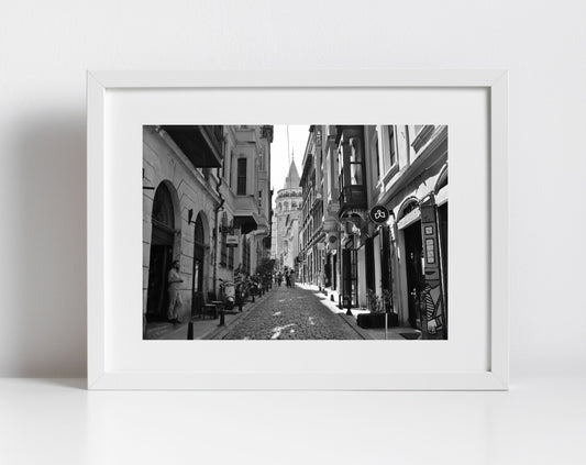 Istanbul Wall Art Galata Tower Black And White Photography Print