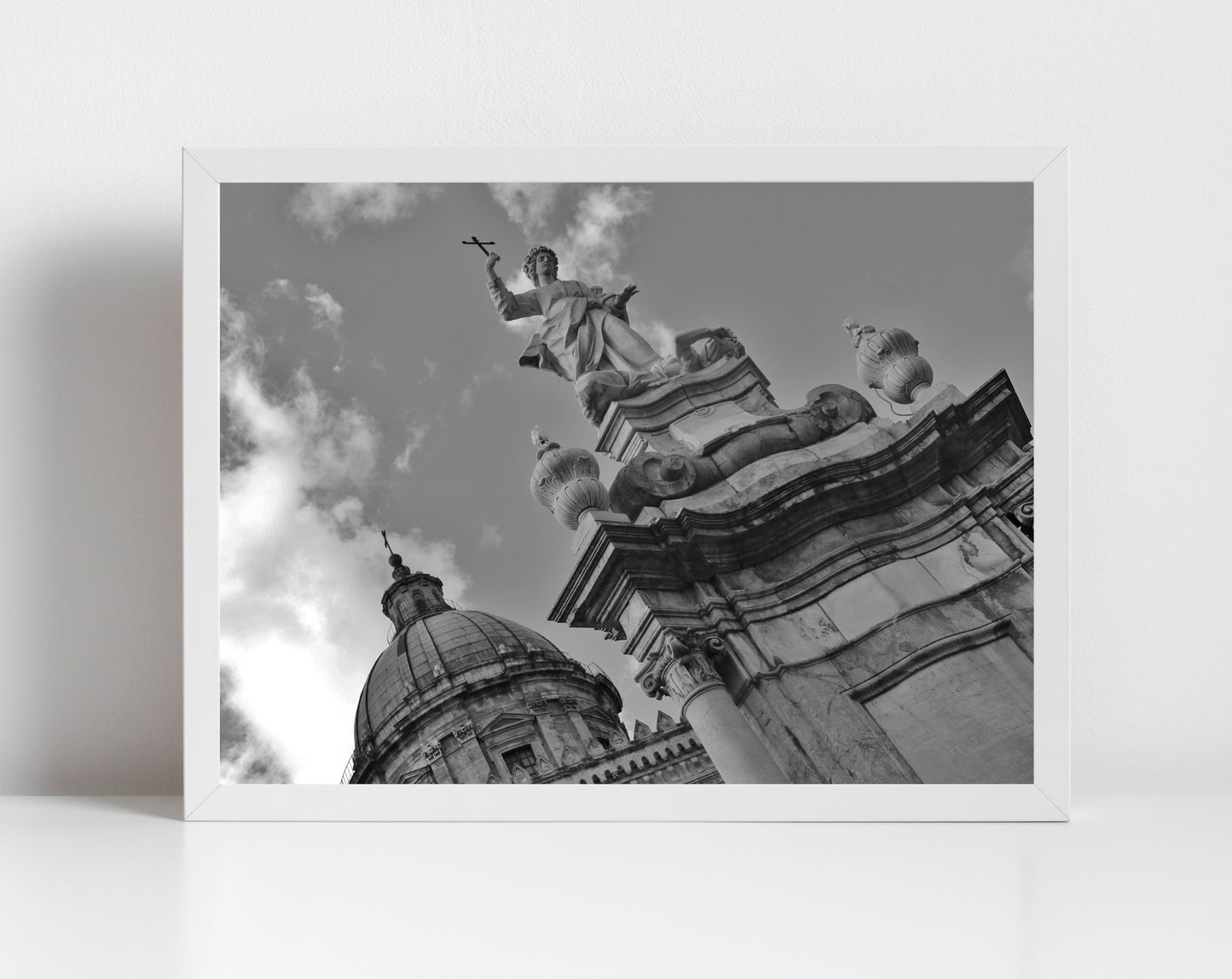 Palermo Cathedral Black And White Photography Print Saint Rosalia Wall Art