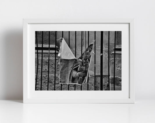 Urban Fine Art Photography Black And White Religious Icon Wall Art Palermo Sicily Print