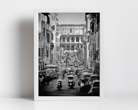 Rome Italy Colosseum Black And White Photography Print