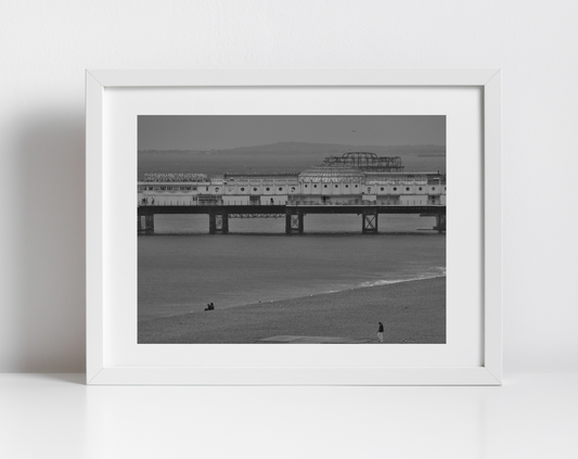 Brighton Palace Pier Black And White Photography Poster