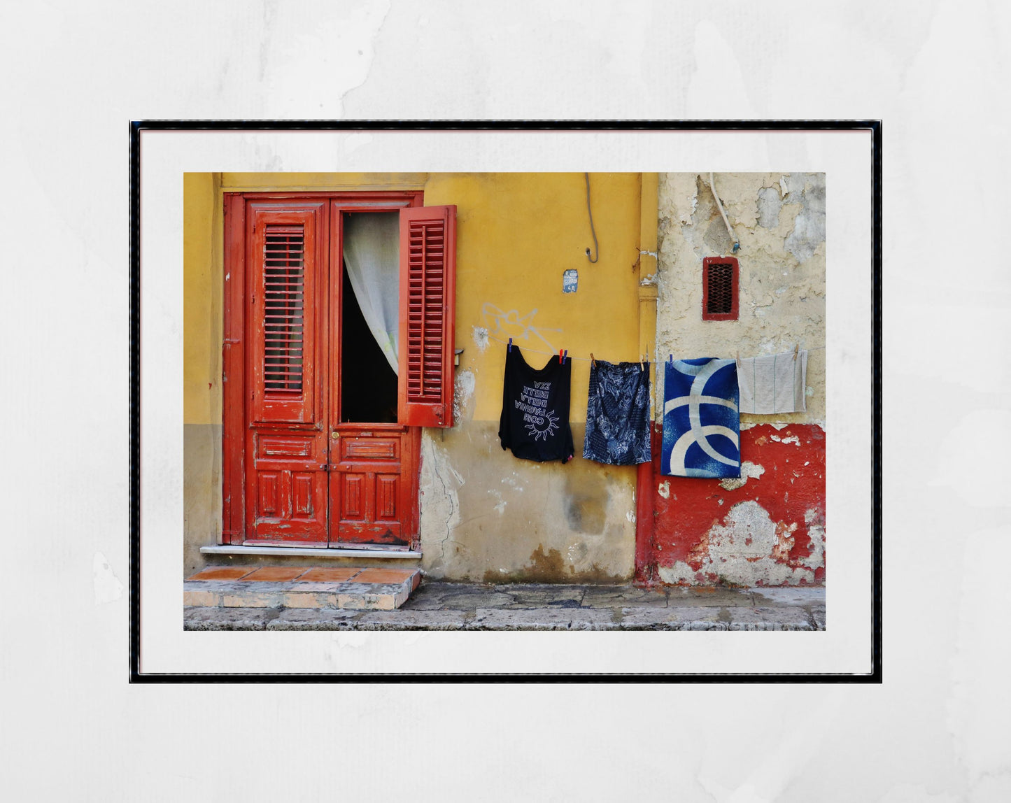 Palermo Sicily Print Street Photography Laundry Poster