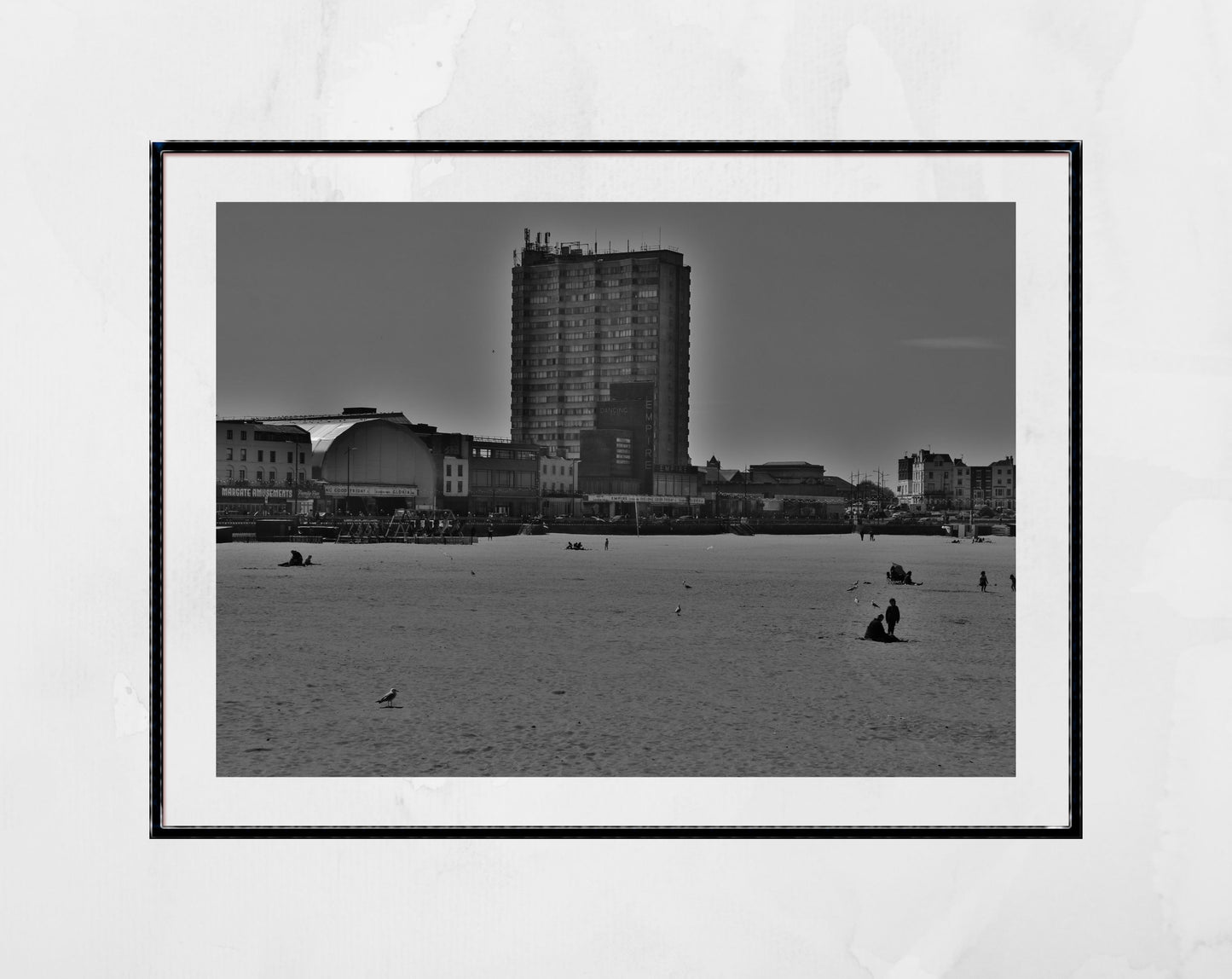 Margate Beach Black And White Print Brutalist Wall Art