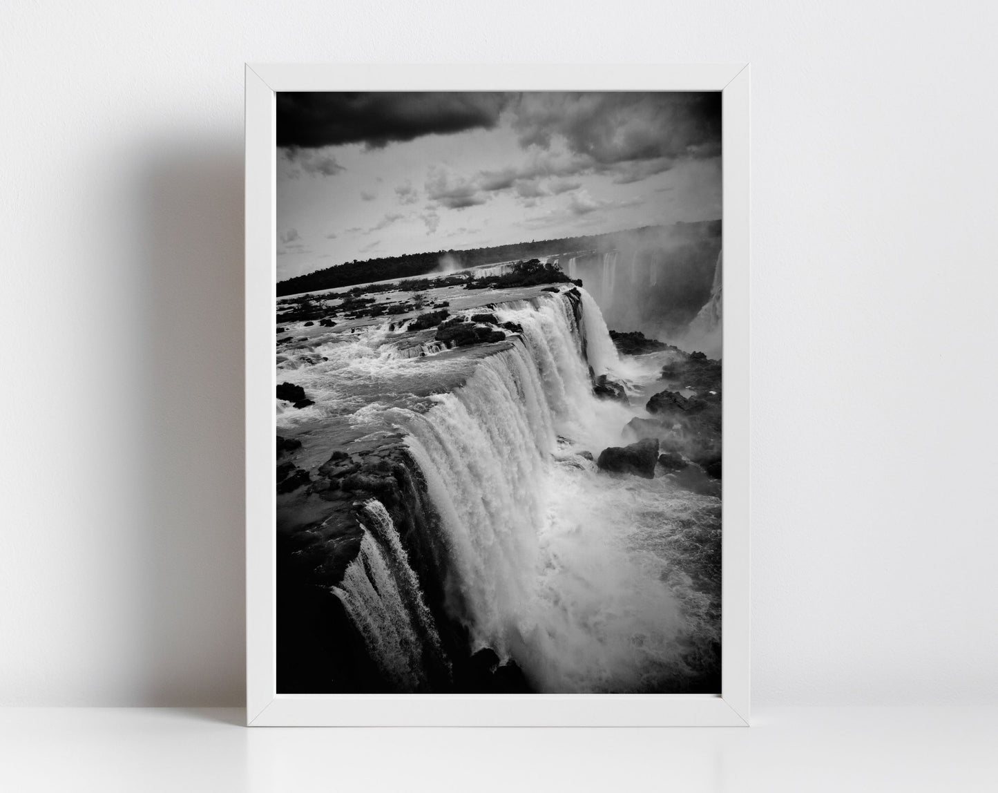 Iguazu Falls Black And White Photography Print