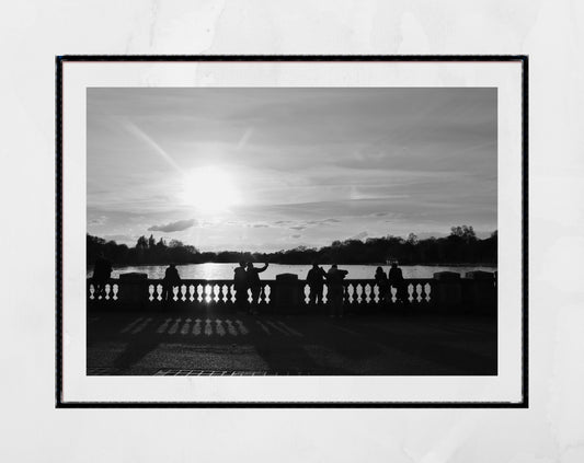 Hyde Park London The Serpentine Black And White Photography Wall Art