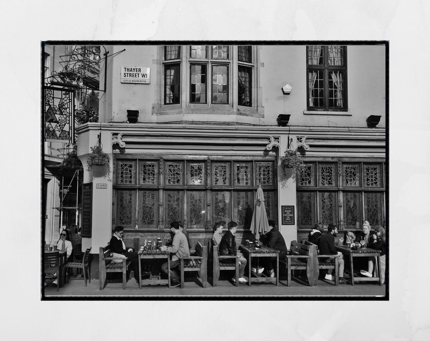 London Marylebone Black And White Photography Print British Pub Art