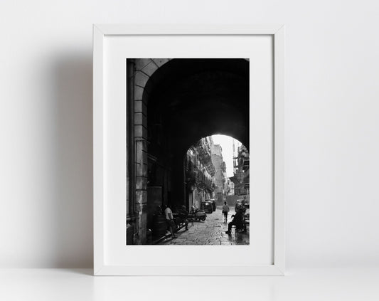 Palermo Sicily Print Street Black And White Photography Italy Wall Art