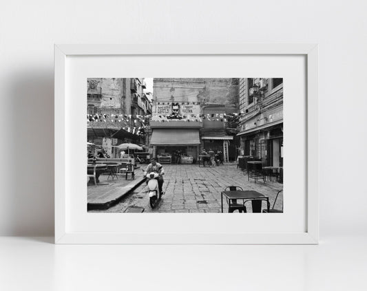 Piazza Caracciolo Palermo Sicily Black And White Print Street Photography