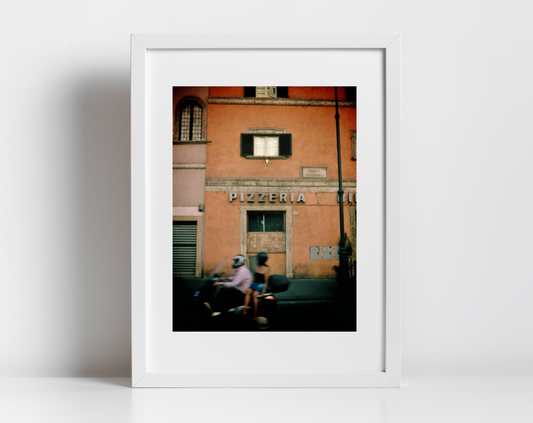 Rome Photography Print Italy Pizzeria Vespa Poster