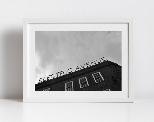 Electric Avenue Brixton Print Black And White