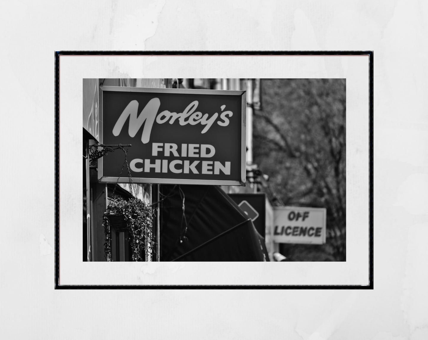 Morley's Fried Chicken South London Print Black and White