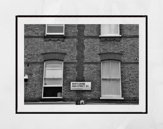 London Marylebone High Street Black And White Photography Print