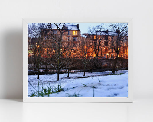 Glasgow Tenements West End Print Wall Art