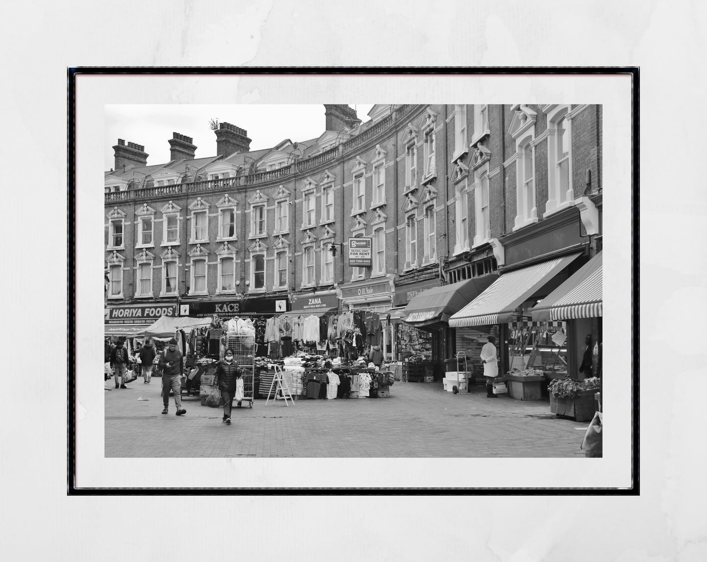 London Brixton Market Electric Avenue Black And White Photography Print