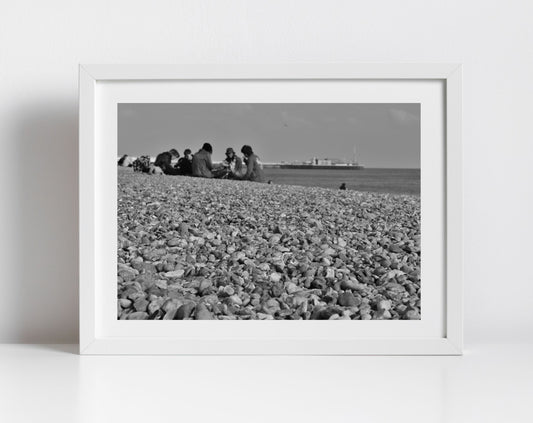 Brighton Beach Black And White Wall Art Photography Print