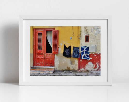 Palermo Sicily Print Street Photography Laundry Poster