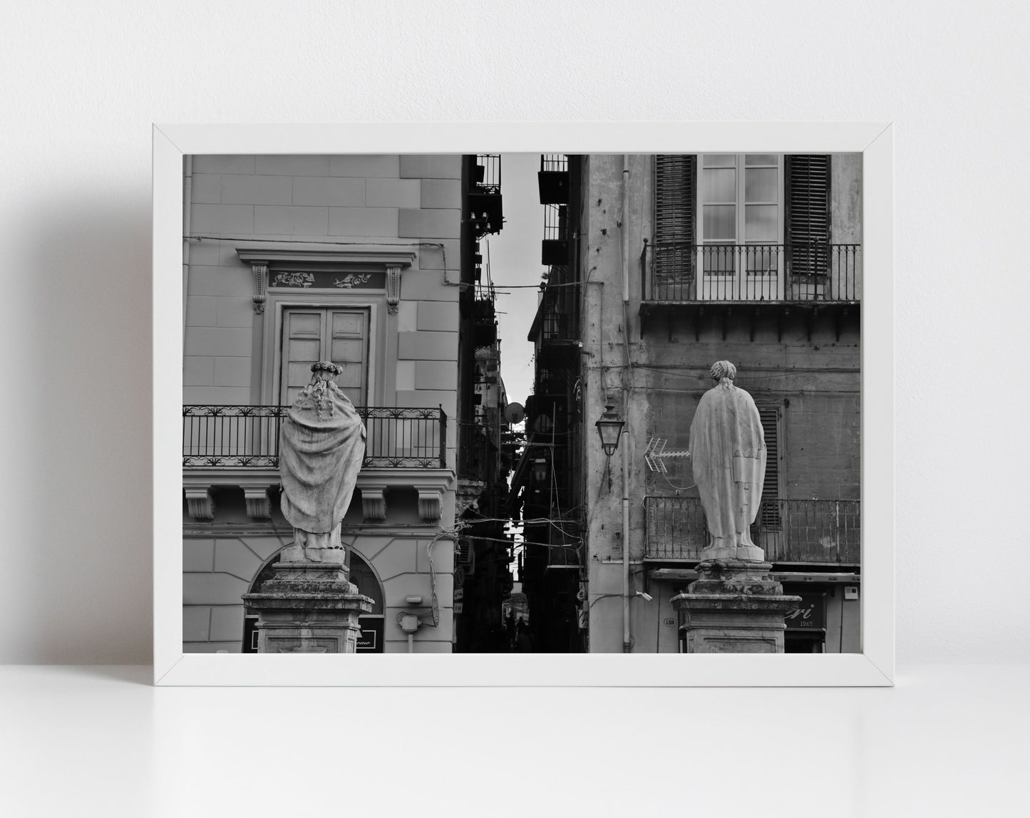 Palermo Sicily Street Black And White Photography Print Italy Wall Art