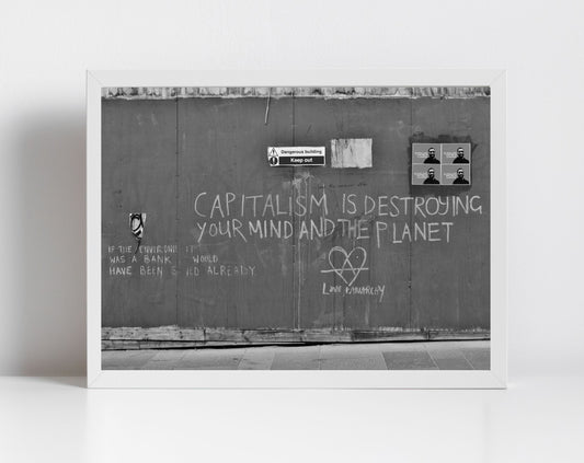 Climate Change Anarchist Photography Print: Glasgow Graffiti Art