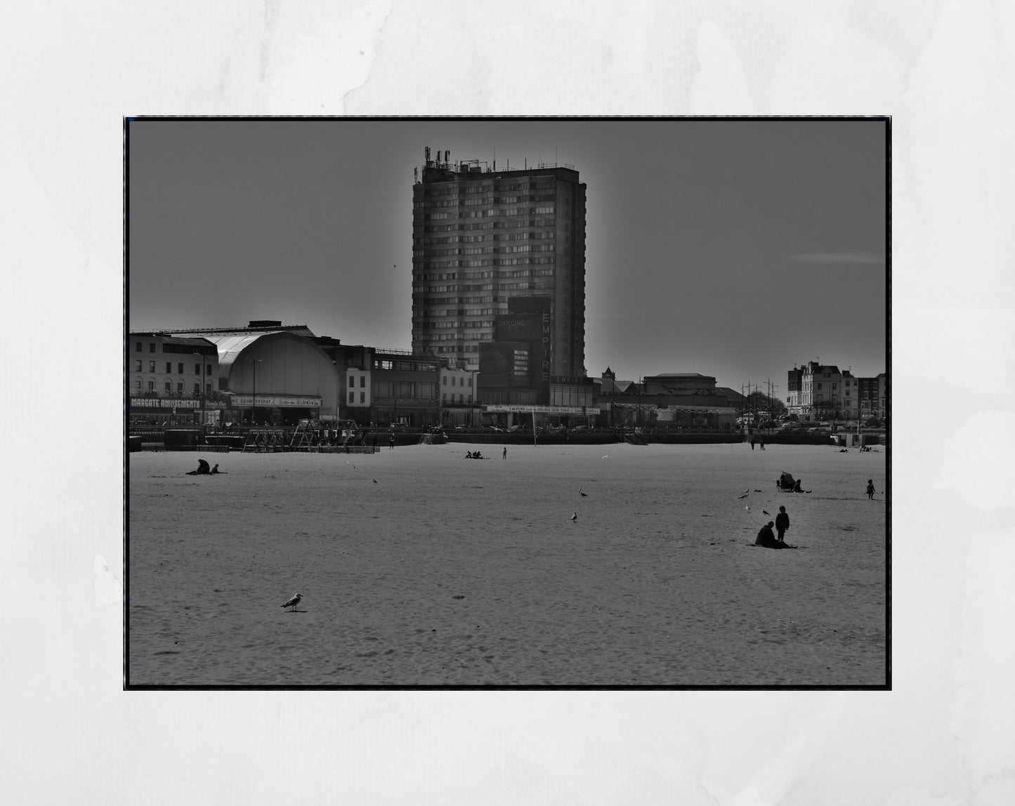 Margate Beach Black And White Print Brutalist Wall Art