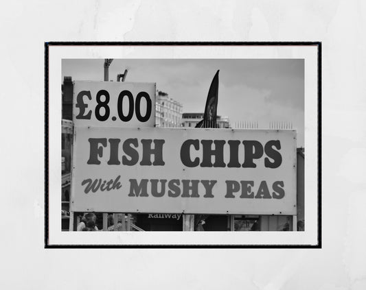 Fish And Chips Print Brighton Black And White Photography