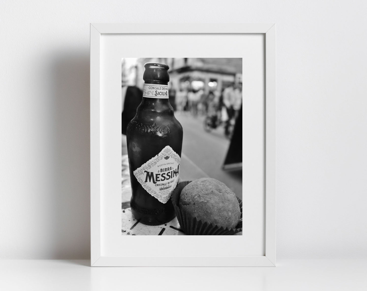 Birra Messina Arancini Sicilian Black And White Wall Art