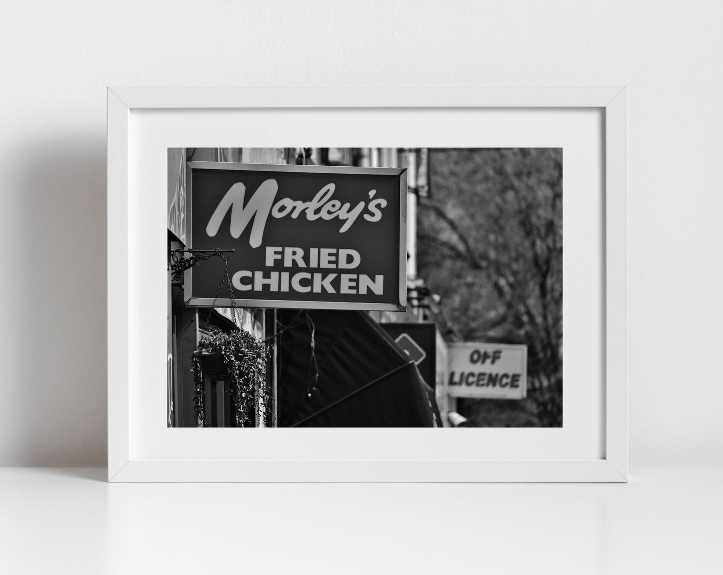 Morley's Fried Chicken South London Print Black and White