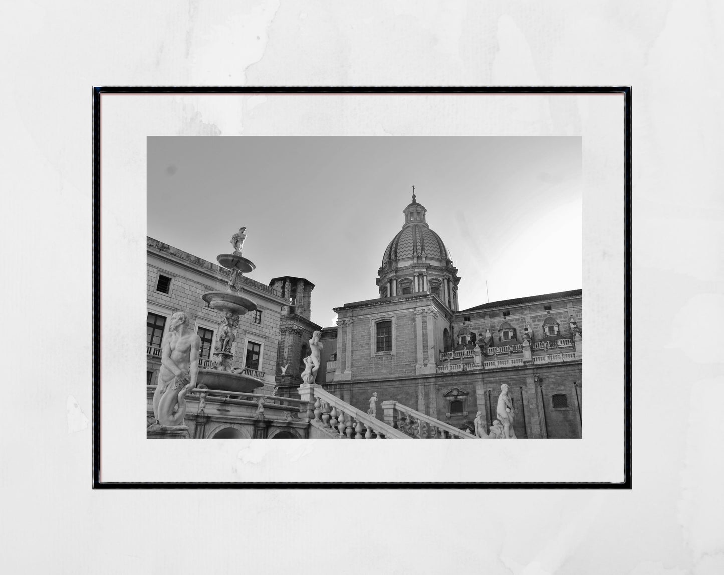 Fontana Pretoria Palermo Sicily Black And White Photography Print