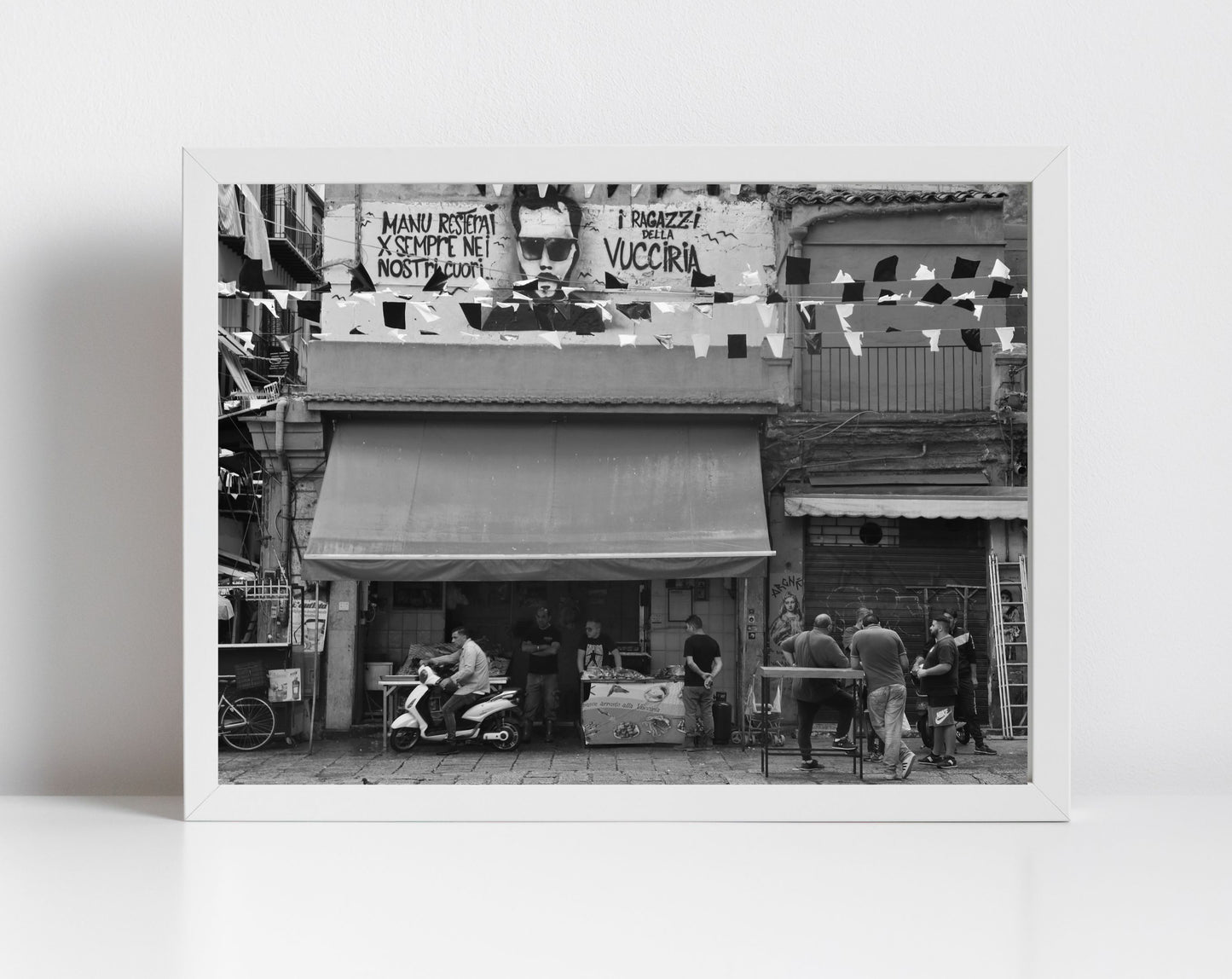 Piazza Caracciolo Palermo Sicily Black And White Photography Print Italy Wall Art