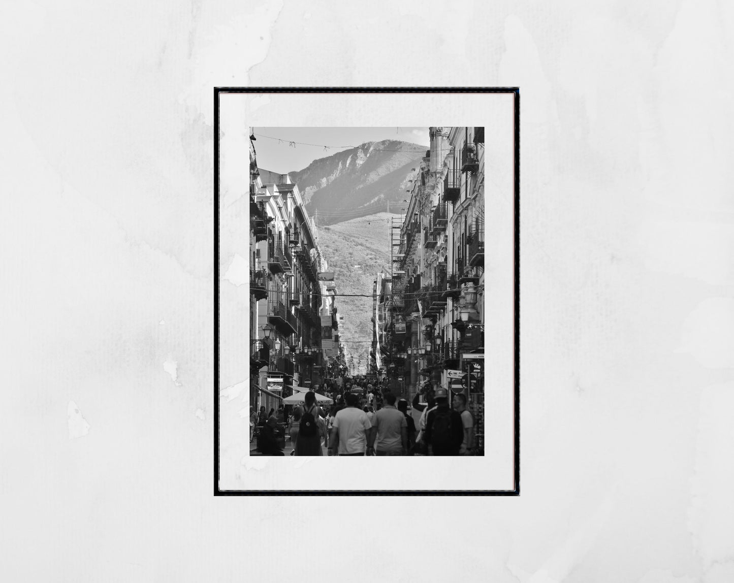 Via Maqueda Palermo Sicily Black And White Photography Art Print