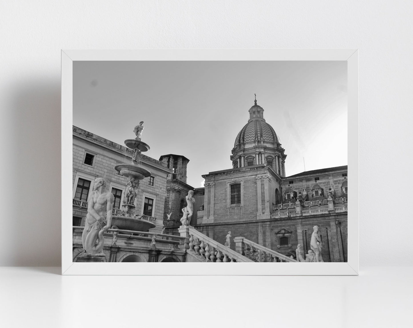 Fontana Pretoria Palermo Sicily Black And White Photography Print