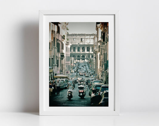 Rome Photography Print Colosseum Street Poster