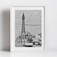Blackpool Photography Print Blackpool Tower Tram Black And White Poster