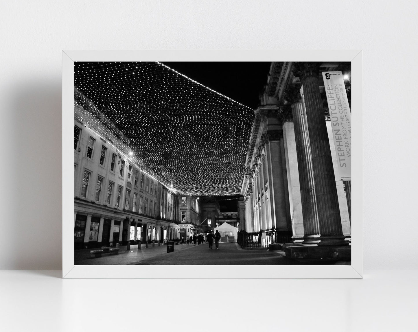 Glasgow Royal Exchange Square Black And White Photography Print