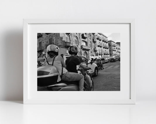 Palermo Sicily Black And White Print Vespa Poster Italy Wall Art