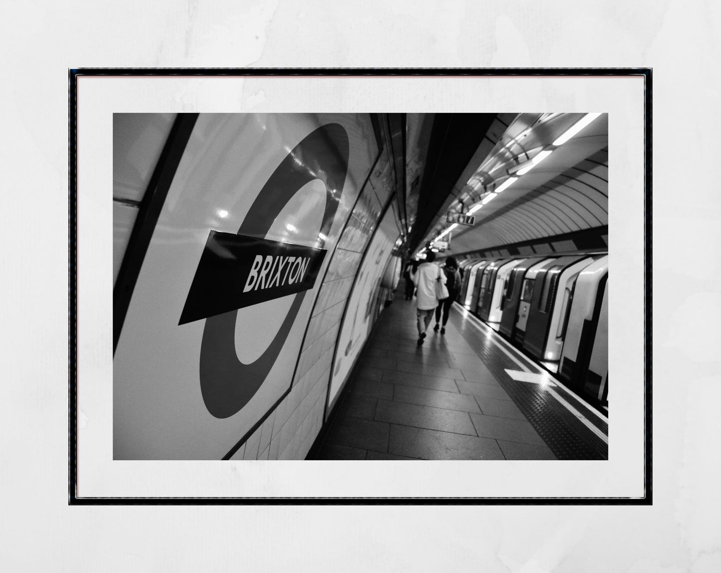 London Underground Black And White Poster Brixton Tube Station Print