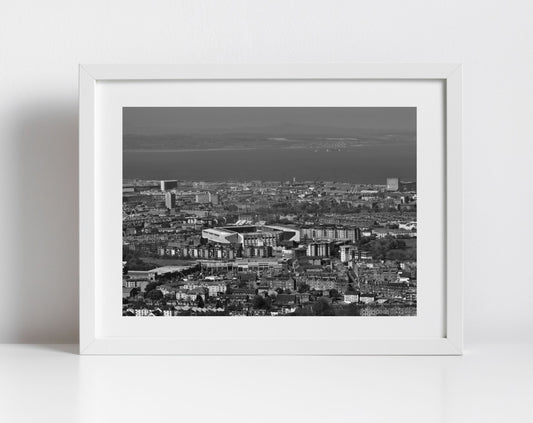 Hibernian FC Easter Road Black And White Print