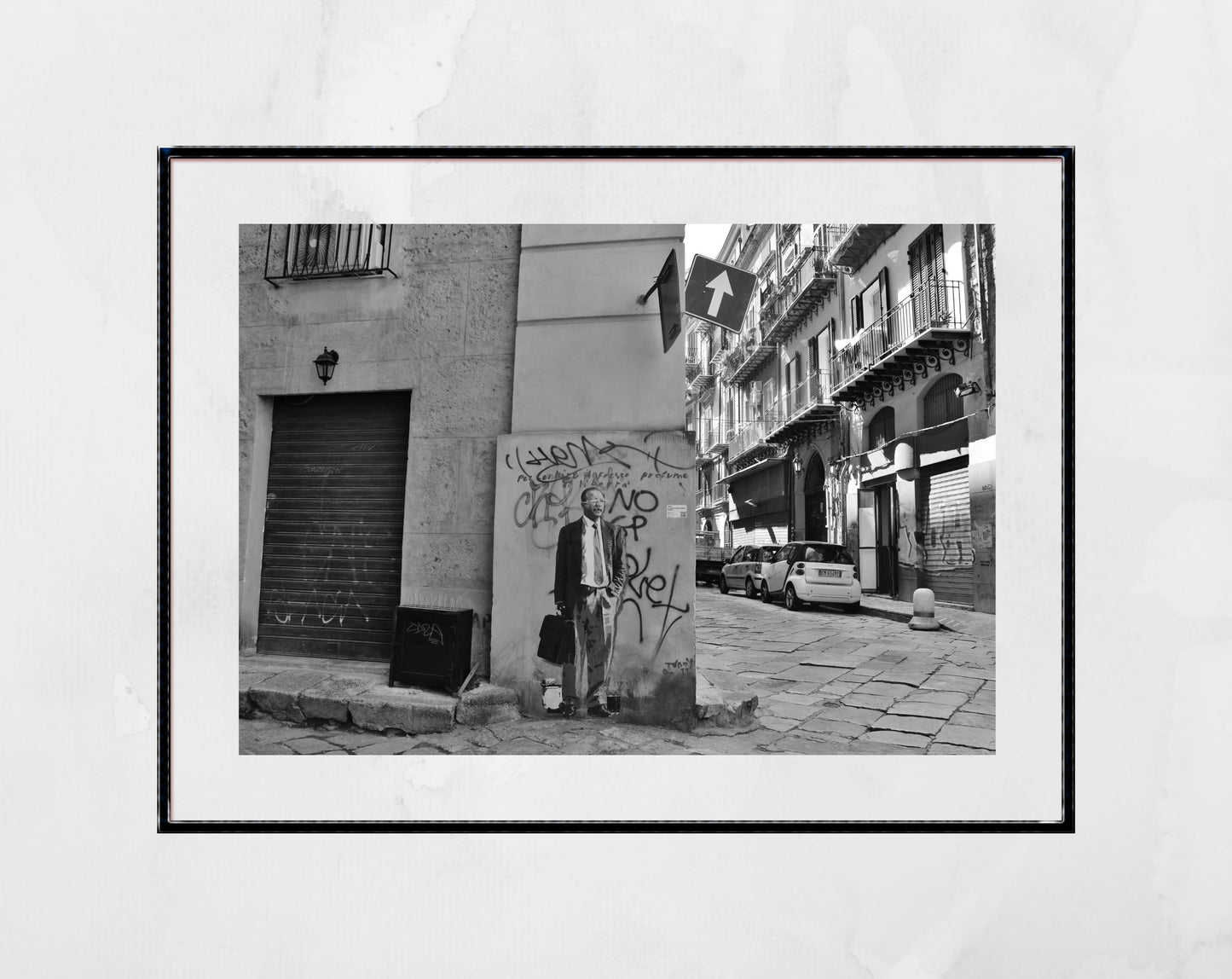 Paolo Borsellino Palermo TVboy Street Art Black And White Photography Print