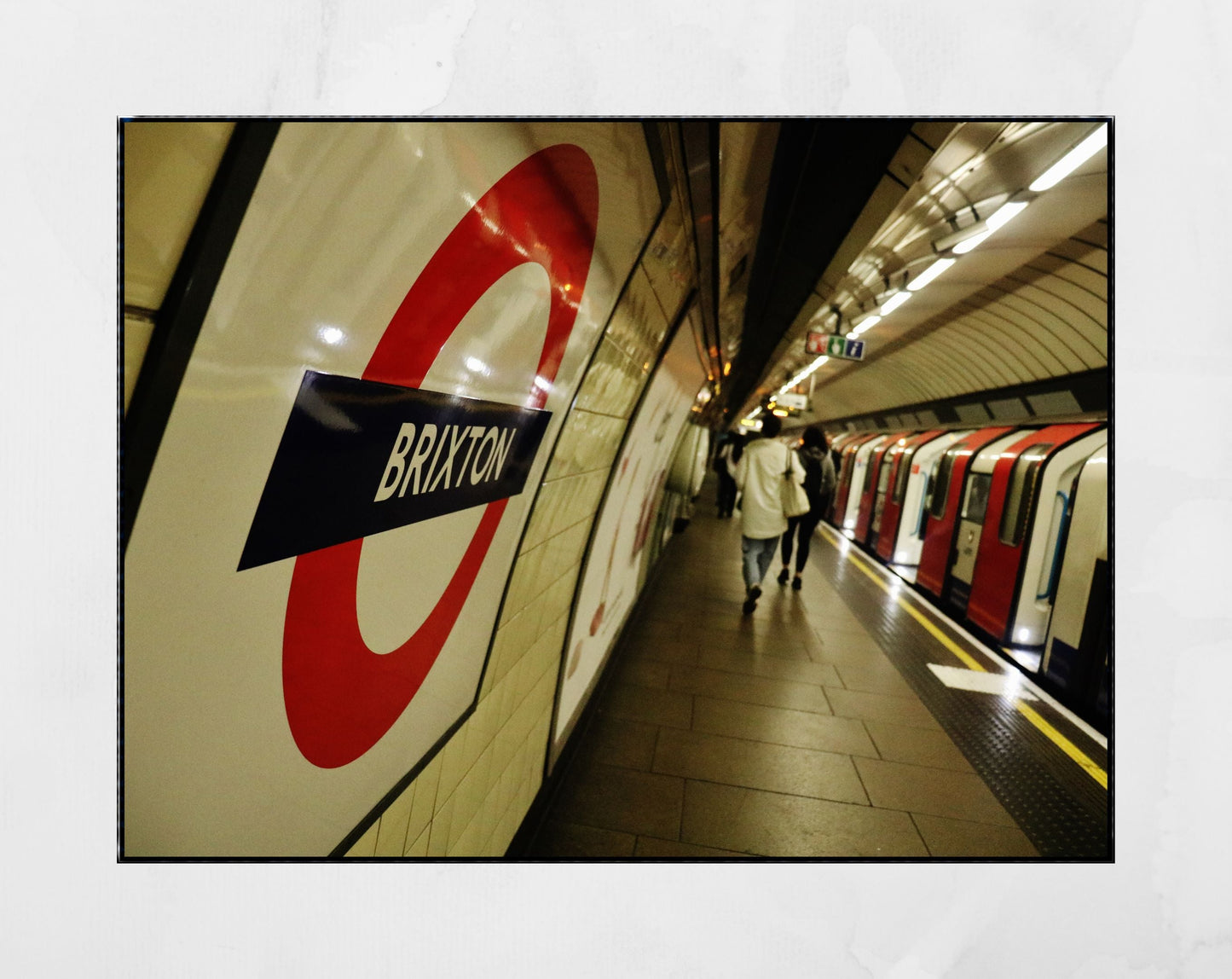 London Underground Black And White Poster Brixton Tube Station Print