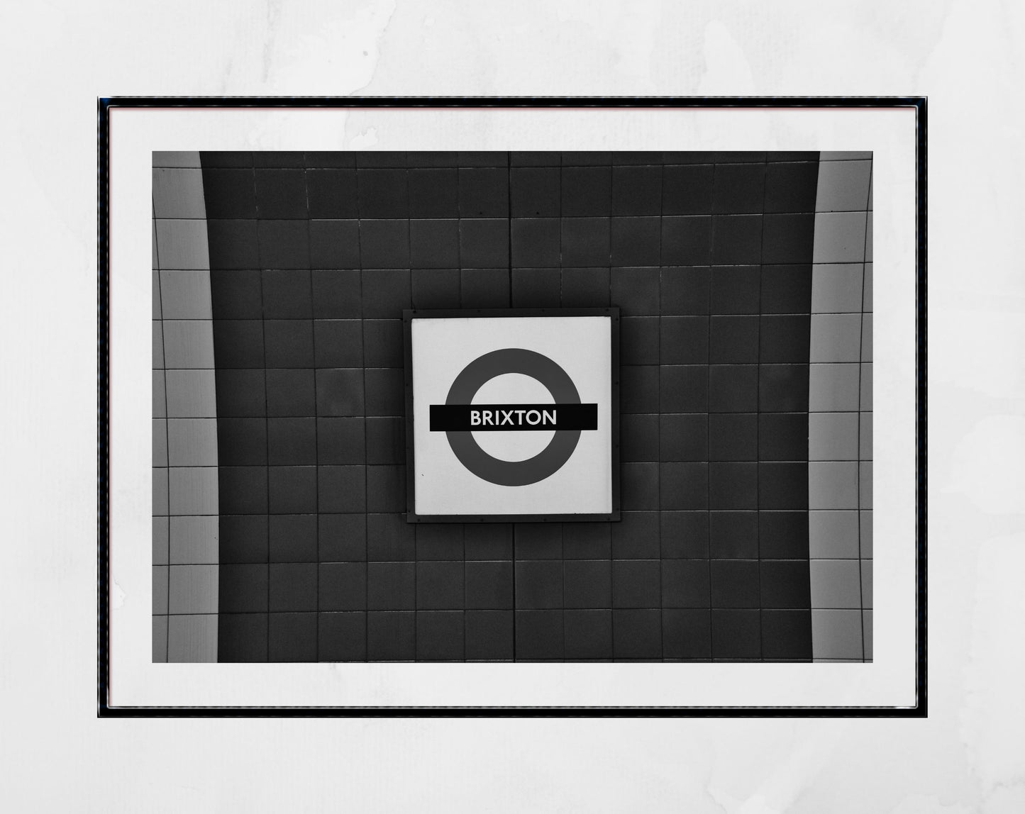 London Underground Black And White Poster Brixton Tube Station Wall Art