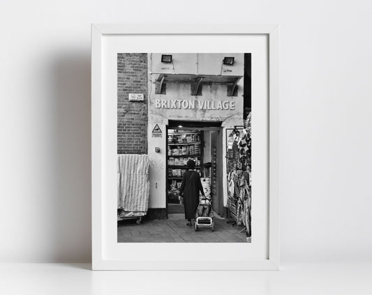 Brixton Village Market Street Black And White Photography Print