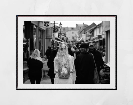 Grunge Hello Kitty Poster Black And White Brighton Street Photography