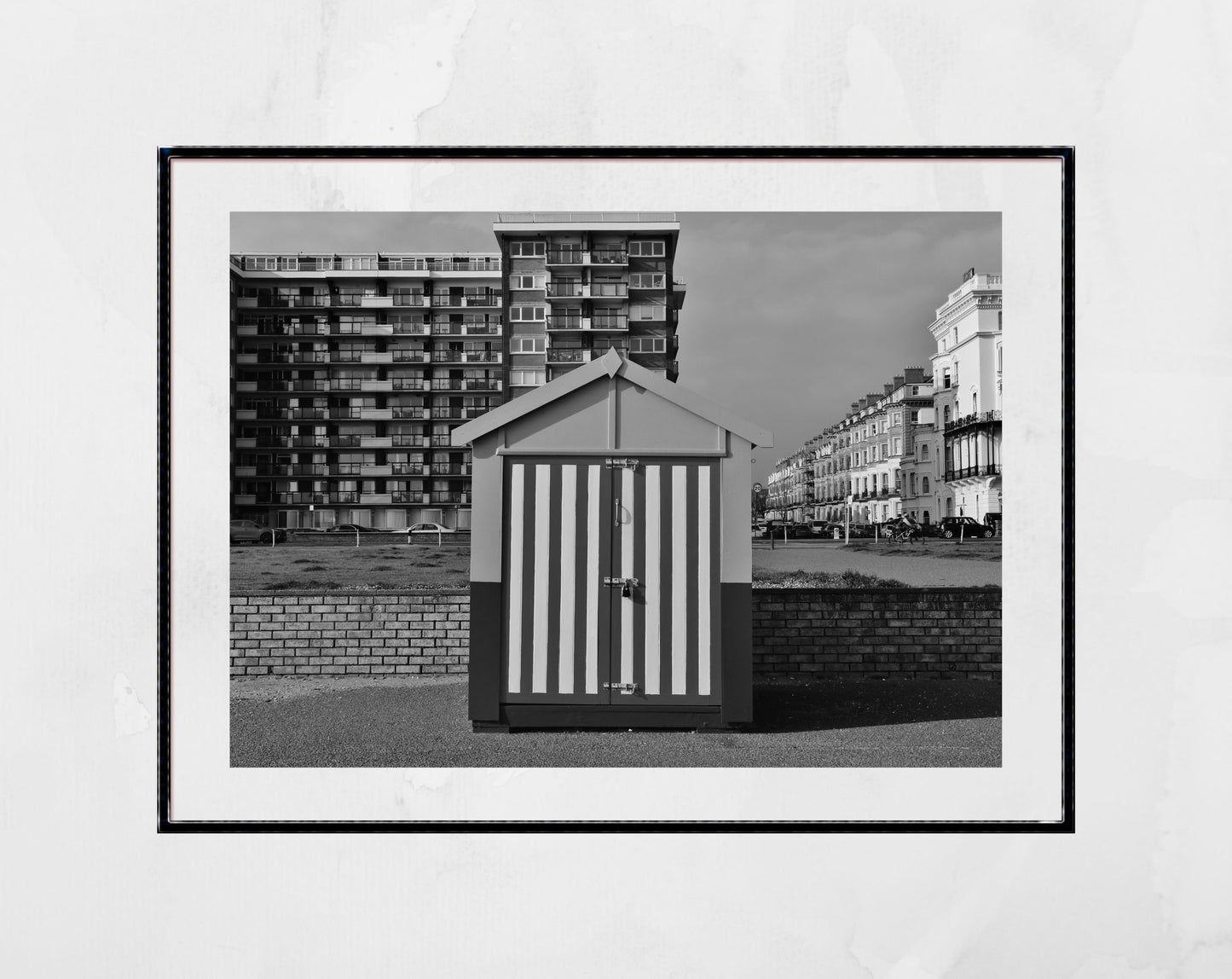 Brighton Black And White Photography Hove Beach Huts Print