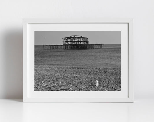 Brighton West Pier Black And White Photography Poster