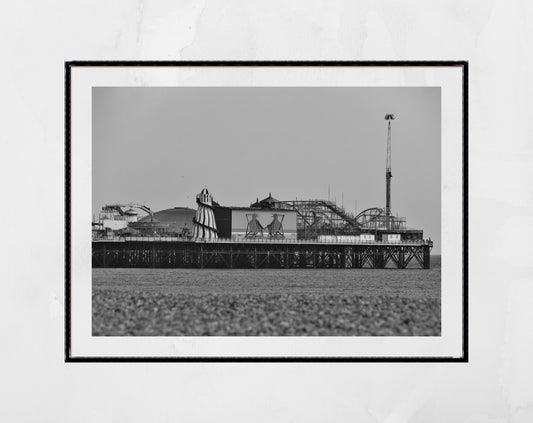 Brighton Palace Pier Black And White Photography Print