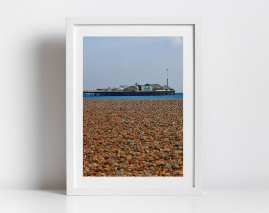Brighton Photography Print Pebbled Beach Wall Art