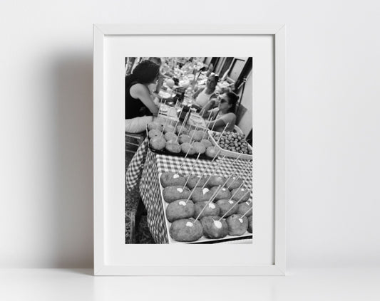 Palermo Sicily Photography Art Arancini Food Black And White Print