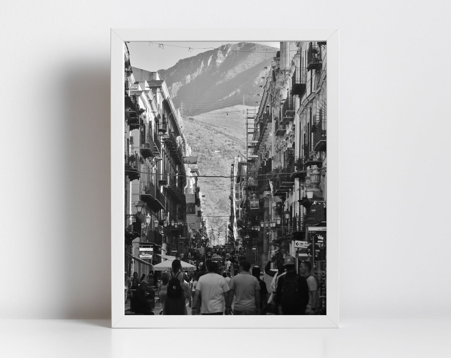 Via Maqueda Palermo Sicily Black And White Photography Art Print